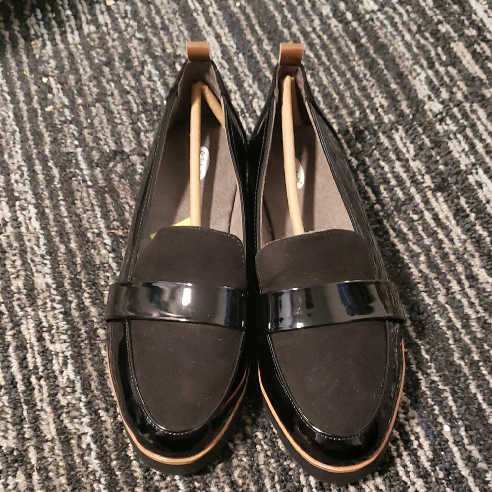 Dr. Scholl's Black Loafers with Suede Finish